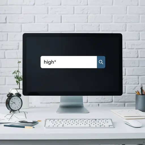 我们正在对所有以'high'开头的词进行计算机搜索。