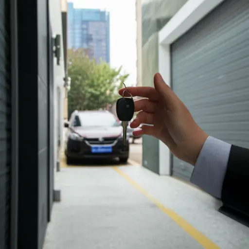 我从车库租了一辆车，这样我就能四处走动了。