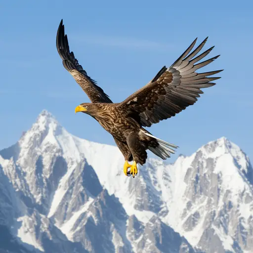 那只鹰在高山上空翱翔，寻找着它的下一餐。