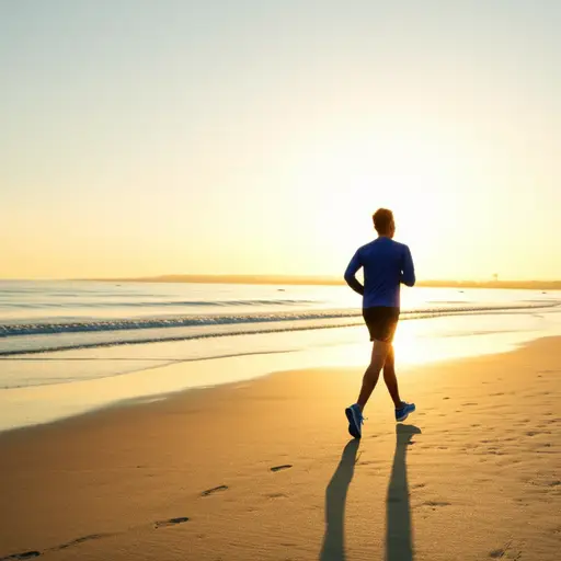 他喜欢早上沿着海滩慢跑。