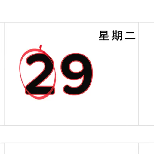 二十九号是星期二，对吧？