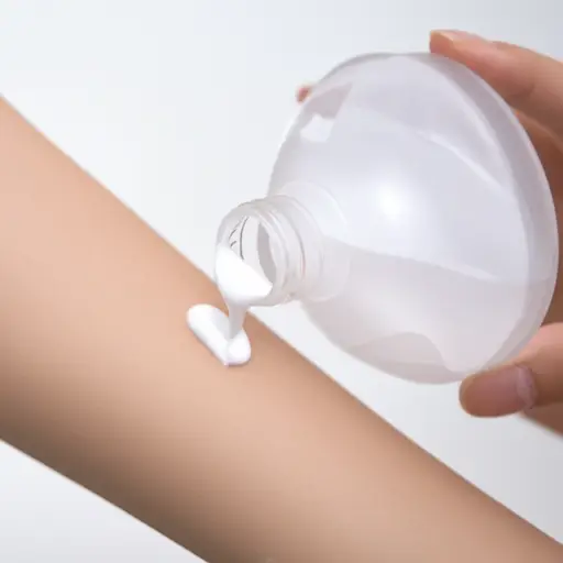 将乳霜轻轻地涂抹在皮肤上。