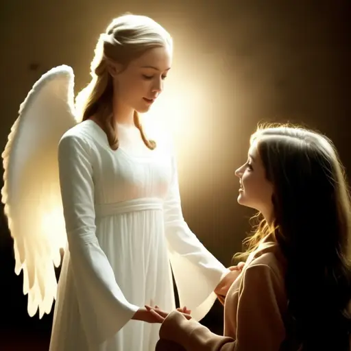 根据圣经，一位天使告诉玛丽她将生下上帝的儿子耶稣。