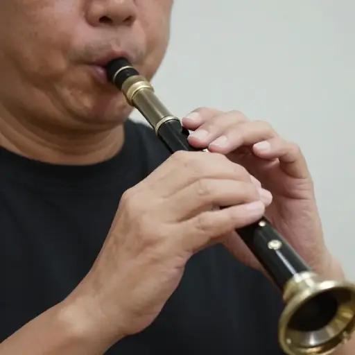演奏口琴时，你需要通过孔吹气和吸气。