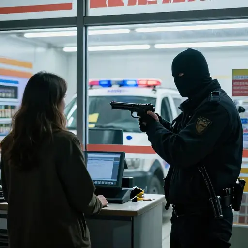 警方报告便利店发生了一起持械抢劫。