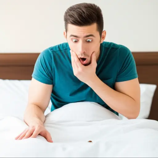 他在床上发现了一只虫子。