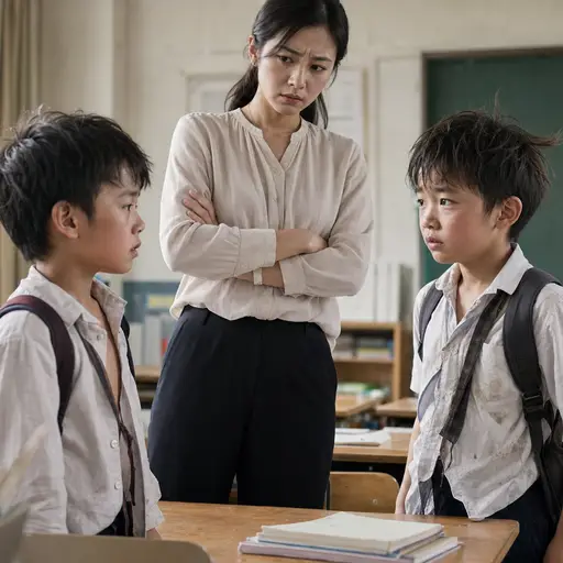 老师能看出孩子们打过架。