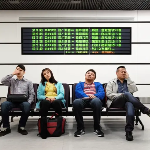 我们的航班延误了。