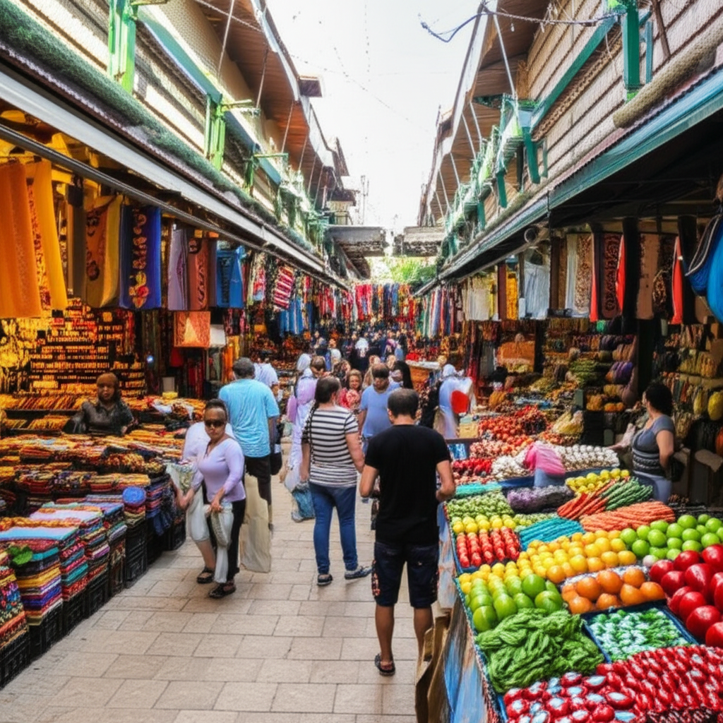 市场里挤满了人。