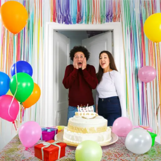 我不知情，她为我组织了一个生日派对。