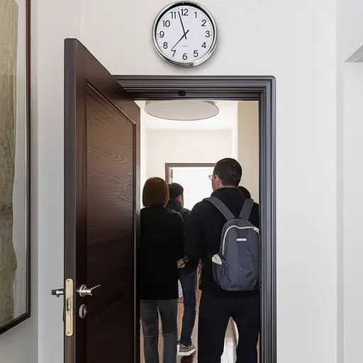 我们将在七点三刻出发。