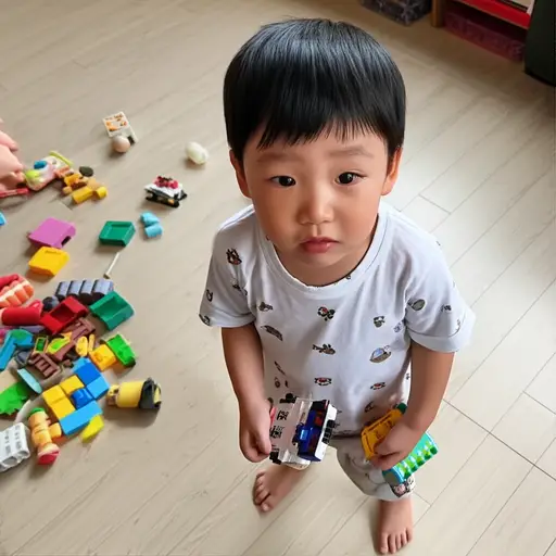 你能不能把你的玩具从地板上收拾好？