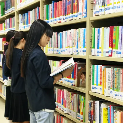 学校图书馆为不同语言水平的学生提供读物。