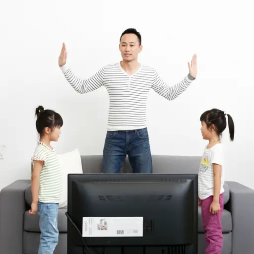 父亲介入是为了阻止孩子们为看电视争吵。