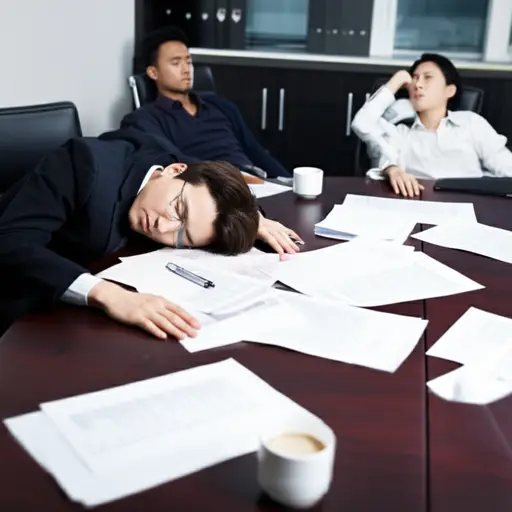 漫长的会议结束后，团队感到精疲力尽。