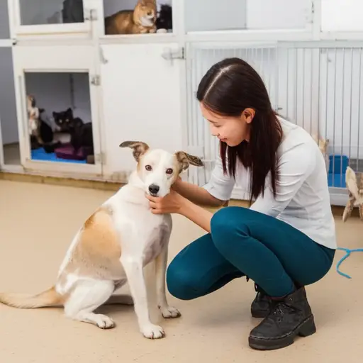 她决定把周末时间用于在当地动物收容所做志愿者。