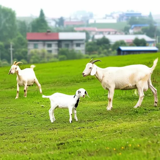在乡村，你经常能看到山羊在山坡上吃草。