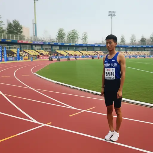 他在比赛中获得了第九名。