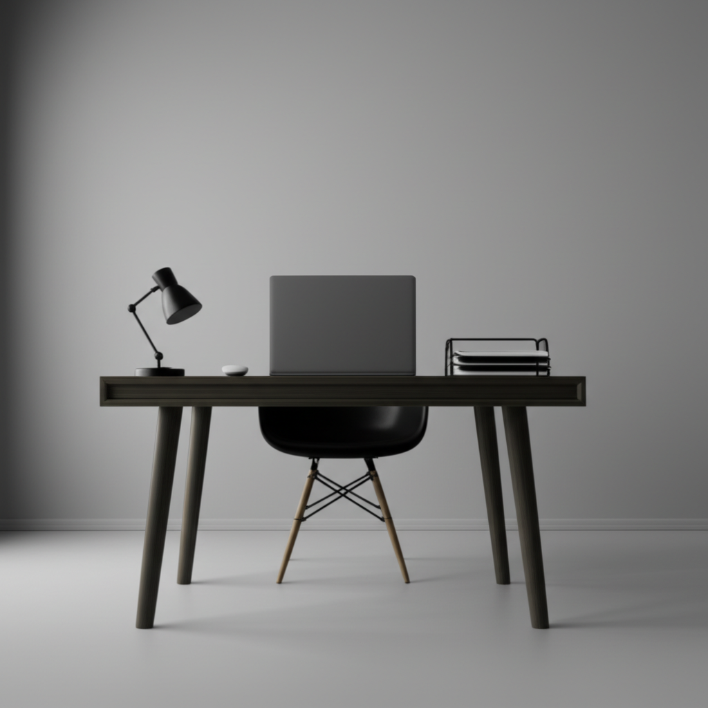 这是一张现代风格的办公桌。