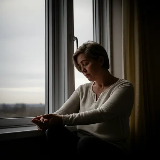 丈夫去世后，她变得极度消沉。