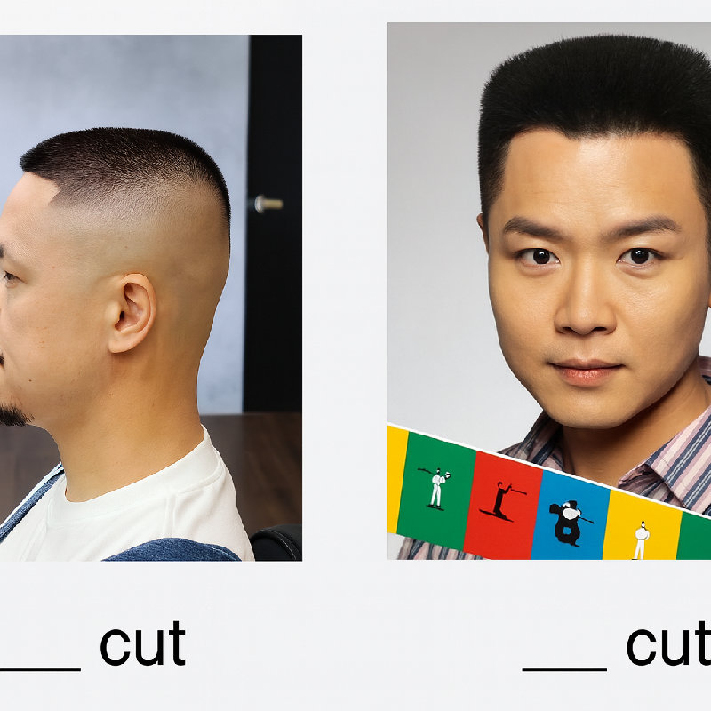 左边的是寸头, 右边的是平头