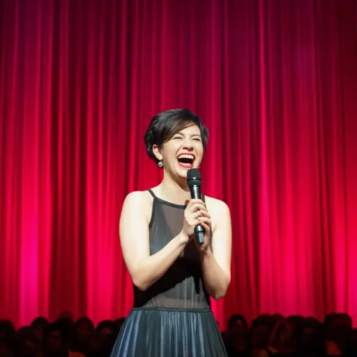 她渴望成为一名成功的喜剧演员，并在大舞台上表演。