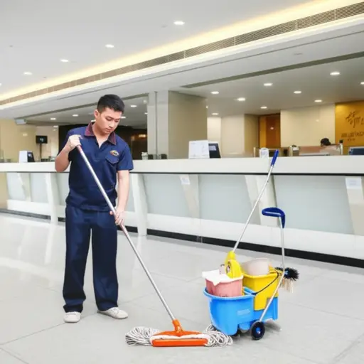 我在银行做清洁工。