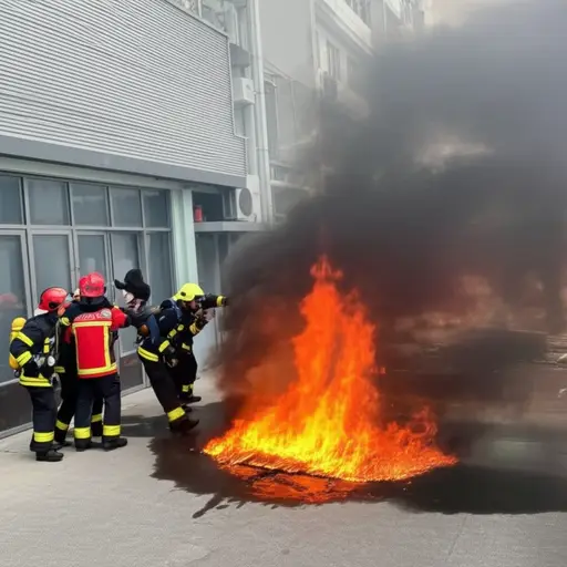 消防员拼命战斗以拯救这家人。