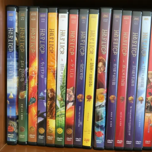 我的DVD收藏包括了所有哈利·波特电影。