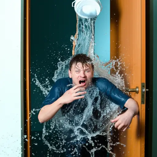 我尖叫着跑出门，这时一桶冰水掉在了我头上！