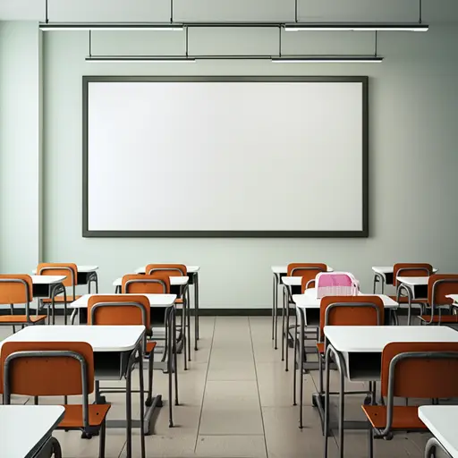 我们的教室里有一块新的白板。