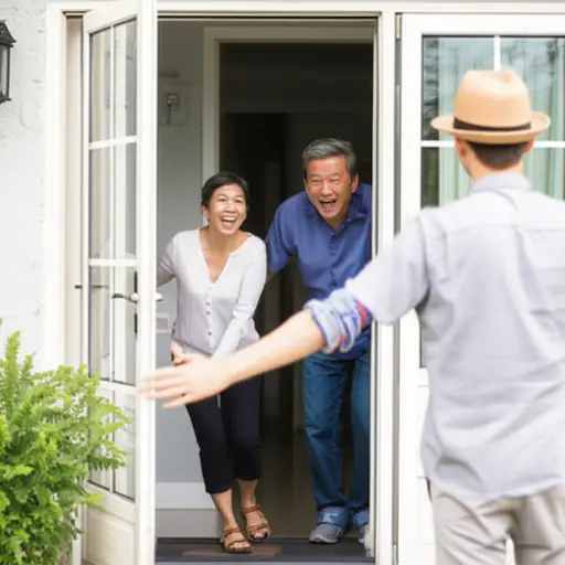 当我父母来访时，真是个可爱的惊喜。