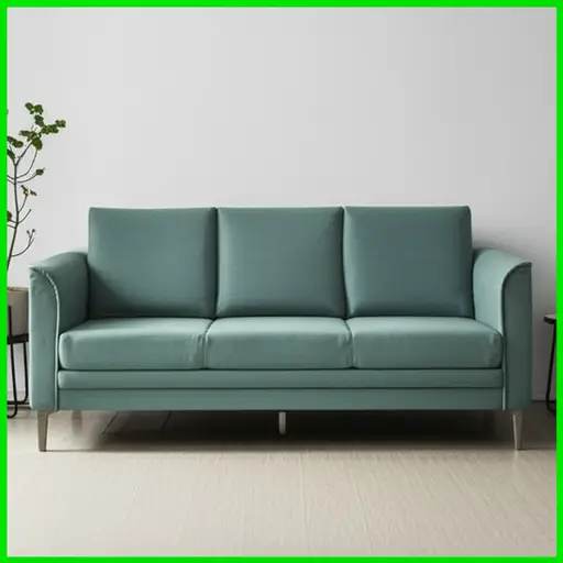 沙发覆盖着耐用的布料，可以防污渍。