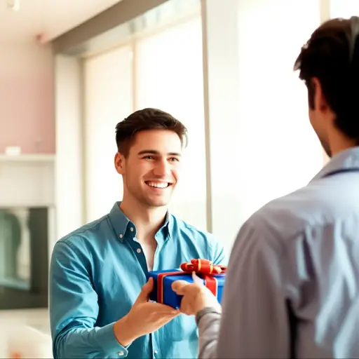 "谢谢你送的可爱礼物。" "不客气。"