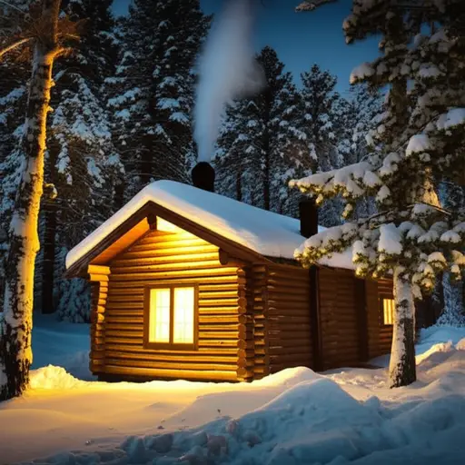 冬天里，这小屋感觉温暖而舒适。