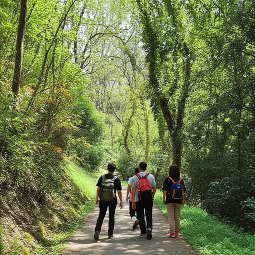 我们计划明天去树林里短途游玩。