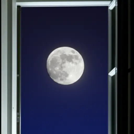 我能从窗户看到月亮。