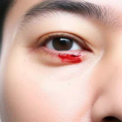 他眼睛上方有一道严重的伤口。