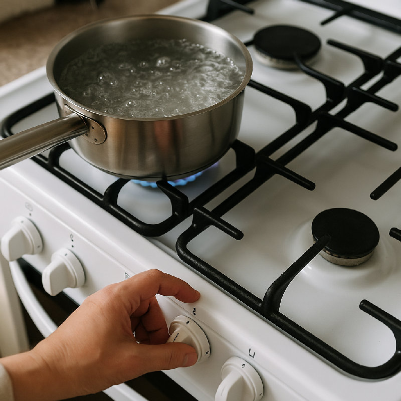 煮沸后请调小火。