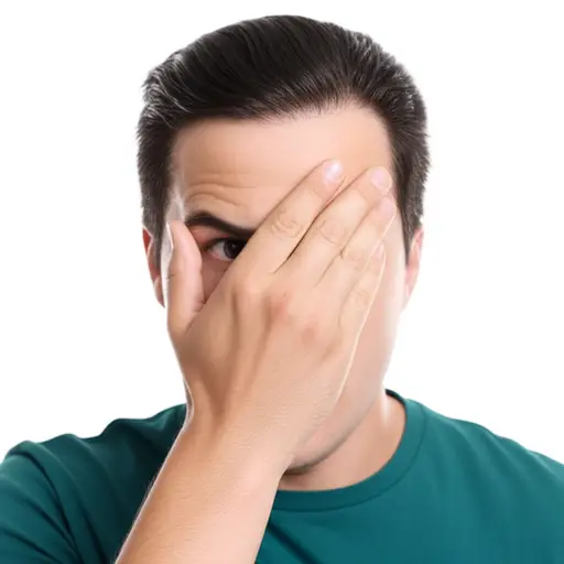 我把手遮住眼睛因为我不想看。