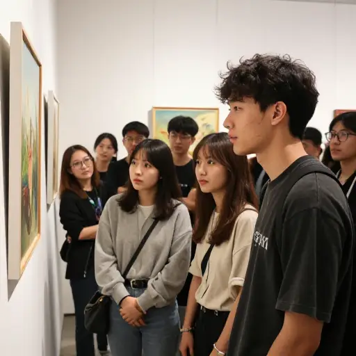 这位艺术家的作品对年轻人很有吸引力。