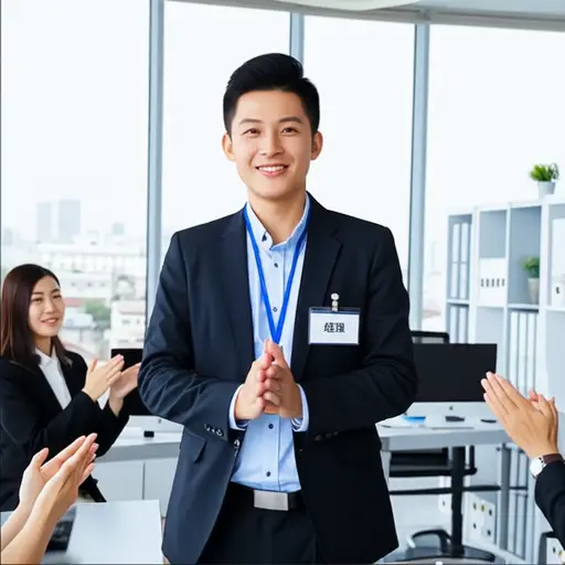 经过五年的努力，他被提升为经理。