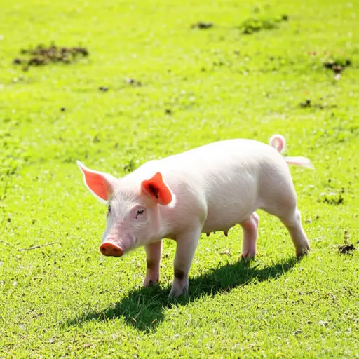 农场里有一只小猪。