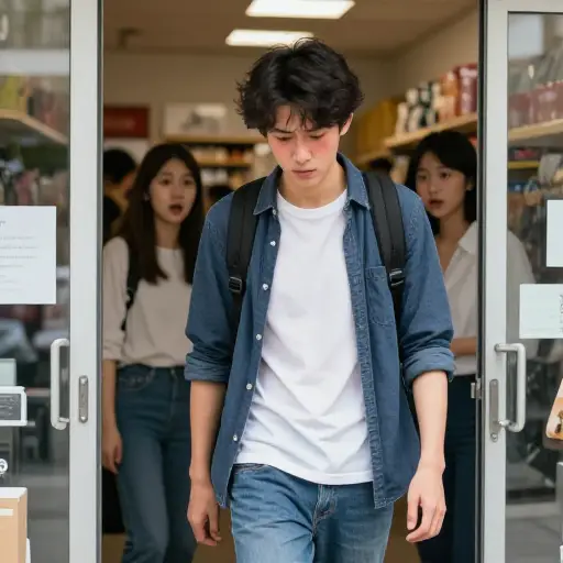 我不得不尴尬地离开那家商店，因为我也让自己出了丑。