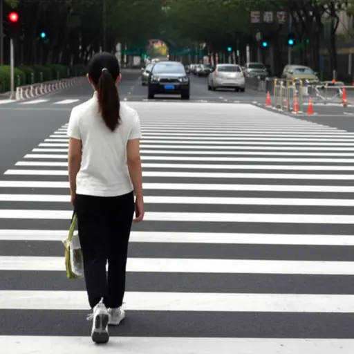 我正要过马路时红灯亮了。