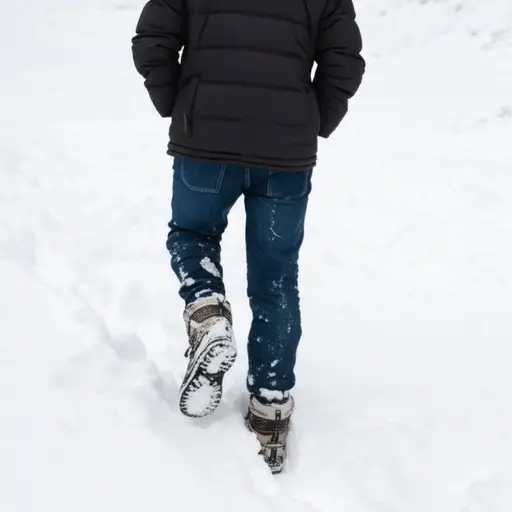 在雪地里走过后，我的脚都冻僵了。