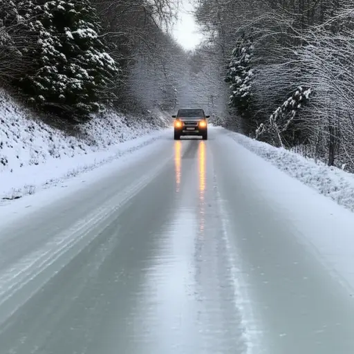 在结冰的道路上开车可能很危险。