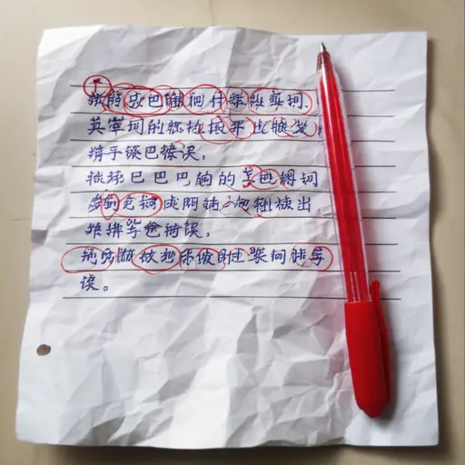 他的文章满是拼写错误。