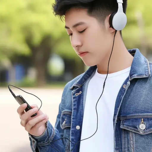 我用我的 MP3 播放器听音乐。