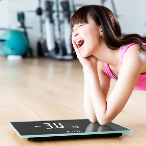 她锻炼后减了三公斤。